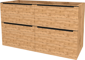 Mereo Mailo, koupelnová skříňka 121 cm, černé madlo, Multidecor, Dub Wotan CN593SBDWOT
