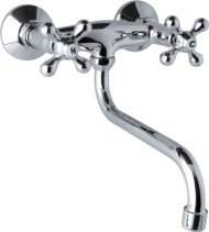Mereo Dřezová nástěnná baterie, Retro Viktorie, 150 mm, s ramínkem trubkovým ø 18 mm - 200 mm CBL301