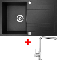 Granitový dřez Sinks GRANDE 800 Metalblack+ELKA GRA74ELCL