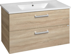Aqualine VEGA umyvadlová skříňka 97x60x43, 8cm, 2x zásuvka, dub platin VG903