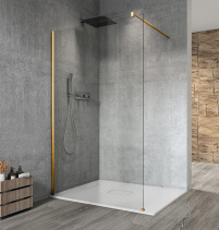 Gelco VARIO GOLD MATT jednodílná sprchová zástěna k instalaci ke stěně, čiré sklo, 800 mm GX1280-01