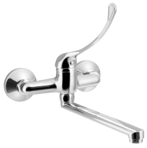 Aqualine AQUALINE 35 nástěnná baterie, lékařská páka, ramínko ploché, 220mm, chrom 52034