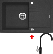 Granitový dřez Sinks LINEA 780 XC Granblack + Vitalia GR G4430XC
