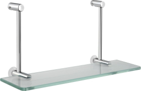 Sapho Závěsná skleněná polička na sprchovou zástěnu 400x180x125mm, chrom 1301-15