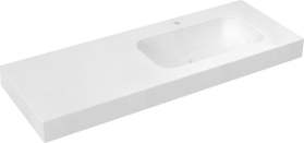 Sapho EMICO umyvadlo, Rockstone, 140x50cm, límec L, pravé, bílá mat EM140-B1R-L