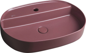 Isvea INFINITY OVAL keramické umyvadlo na desku, 60x40cm, maroon red 10NF65060-2R