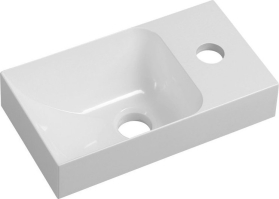 Sapho PICCOLINO umývátko 30, 8x17cm, litý mramor, baterie vpravo, bílá PK305