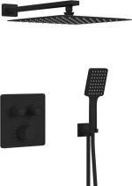 Sapho SMART SELECT podomítkový sprchový set s termostatickou baterií, 2 výstupy, vyústění, černá mat RP042B-01