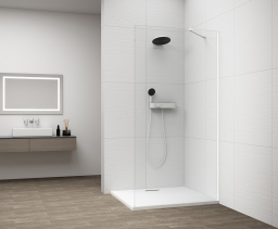 Polysan ESCA WHITE MATT jednodílná sprchová zástěna k instalaci ke stěně, sklo čiré, 800 mm ES1080-03