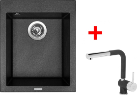 Granitový dřez Sinks CUBE 410 Metalblack + Mix 3 P GR G8874
