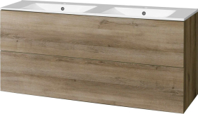 Mereo Aira, koupelnová skříňka s keramickým umyvadlem 121 cm, dub Halifax CN743