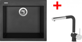 Granitový dřez Sinks CUBE 560 NANO Nanoblack+MIX 3 P GR CU560N6MI3PGRN6
