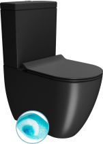 GSI PURA WC kombi, Swirlflush, spodní/zadní odpad, černá dual-mat 880626P