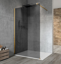 Gelco VARIO GOLD MATT jednodílná sprchová zástěna k instalaci ke stěně, kouřové sklo, 700 mm GX1370-01
