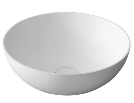 Sapho THIN umyvadlo na desku, Rockstone Ø 39 cm, bílá mat WN185