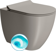 GSI PURA WC mísa stojící, Swirlflush, 36x55cm, spodní/zadní odpad, tortora dual-mat 880305
