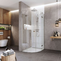 Mereo Sprchový kout, Novea, R 550, 90x90x200 cm, pantový, chrom ALU, sklo čiré 6 mm, EC CK70101Z