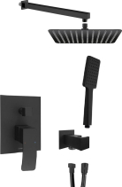 Sapho GINKO podomítkový sprchový set s pákovou baterií, 2 výstupy, černá mat 1101-42B-01