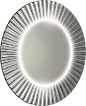 Sapho PRIDE kulaté zrcadlo s LED osvětlením v rámu ø 90cm, stříbrná PD952
