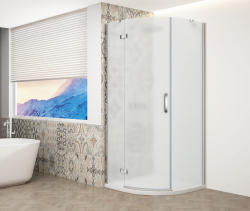Gelco TRINITY CHROME čtvrtkruhový sprchový kout 900x900mm, matné sklo, levé GT6590ML-CH