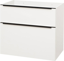 Mereo Mailo, koupelnová skříňka 81cm, bílá, mat, černé madlo CN541SB
