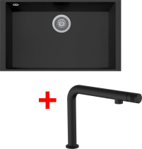 Granitový dřez Sinks CUBE 690U Nanoblack + COMFORTA Nanoblack G267N6