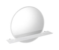 Sapho VISO kulaté zrcadlo s LED osvětlením a policí ø 60cm, bílá mat VS060-01