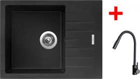 Granitový dřez Sinks PERFECTO 650 Metalblack + ELASTA S černá matná G24874