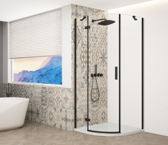 Gelco TRINITY BLACK čtvrtkruhový sprchový kout 900x900mm, čiré sklo, levé GT6590CL-B