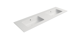 GSI PURA keramické dvojumyvadlo Slim 142x46cm, bez otvoru, bílá mat 8889009