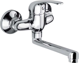 Mereo Dřezová nástěnná baterie, Lila, 100 mm, s ramínkem plochým rovným 210 mm, chrom CBEE302A