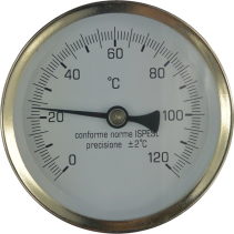 Klum Teploměr bimetalový DN 80, 0 - 120 °C, zadní vývod 1/2", jímka 75 mm PR3059
