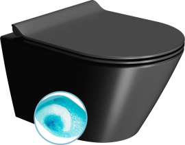 GSI KUBE X závěsná WC mísa, Swirlflush, 36x50cm, černá dual-mat 941626