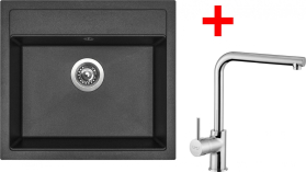 Granitový dřez Sinks SOLO 560 Metalblack + ELKA lesklá G23874