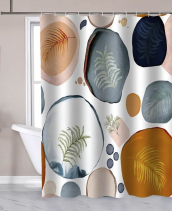 Aqualine Sprchový závěs 180x180cm, polyester, bubliny/kapradí ZP014