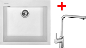 Granitový dřez Sinks CUBE 560 Milk+ELKA CU56028ELCL