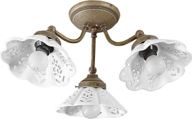 Sapho NAPOLI stropní svítidlo, 3xE14, 40W, 230V, IP21, keramické stínítko, bronz MC613