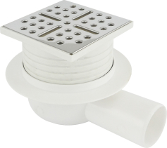 Klum Vpusť podlahová, 100x100 mm s nerezovou mřížkou PR7020C