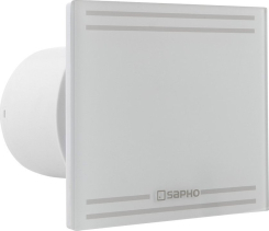 Sapho GLASS koupelnový ventilátor axiální s časovačem, 8W, potrubí 100mm, bílá GS102