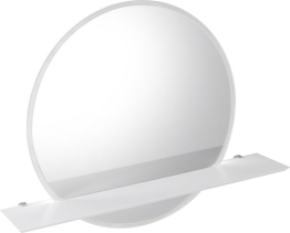Sapho VISO kulaté zrcadlo s LED osvětlením a policí ø 80cm, bílá mat VS080-01