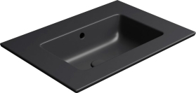 GSI PURA keramické umyvadlo Slim 62x46cm, bez otvoru, černá mat 8884026