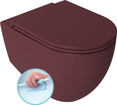 Isvea INFINITY závěsná WC mísa, Rimless, 36, 5x53cm, maroon red 10NF02004-2R