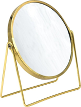 Ridder SUMMER kosmetické zrcátko na postavení, Ø 160mm, oboustranné, zlato 03009024