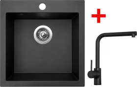 Granitový dřez Sinks VIVA 455 Metalblack + Elka černá matná G774