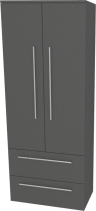 Mereo Bino, koupelnová skříňka vysoká 163 cm, dvojitá, Multidecor, Šedý diamant CN699SEDD