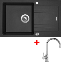 Granitový dřez Sinks LINEA 780 XC Metalblack + Vitalia G4274XC