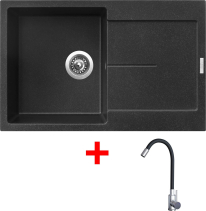 Granitový dřez Sinks ULTIMA 790 Granblack + Elasta nerez/černá G21930