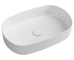 Isvea INFINITY OVAL keramické umyvadlo na desku, 55x36cm, bílá mat 10NF65055-2L