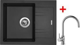 Granitový dřez Sinks LINEA 600 Metalblack + Vitalia G1474