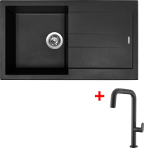 Granitový dřez Sinks AMANDA 860 Nanoblack+EVA P Nanoblack G192N6